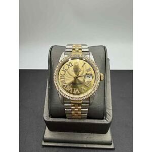 Rolex Datejust 36mm 16233 Two‐Tone 18k Gold Diamond Bezel Roman Dial TS 354349
